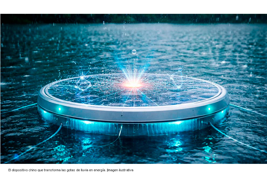 Hallazgo único en China: Crean dispositivo que convierte lluvia en energía un 50% más barato y sin metales
