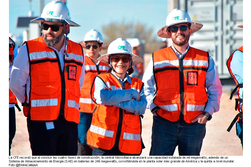 Comisión de Energía de San Lázaro revisó avance de central fotovoltaica en Puerto Peñasco