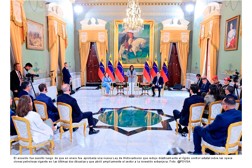 Pdvsa y Shell firman acuerdos para explotar gas y petróleo en Venezuela