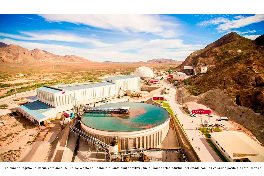 Minería resiste caída industrial en Coahuila; crece 0.7 por ciento