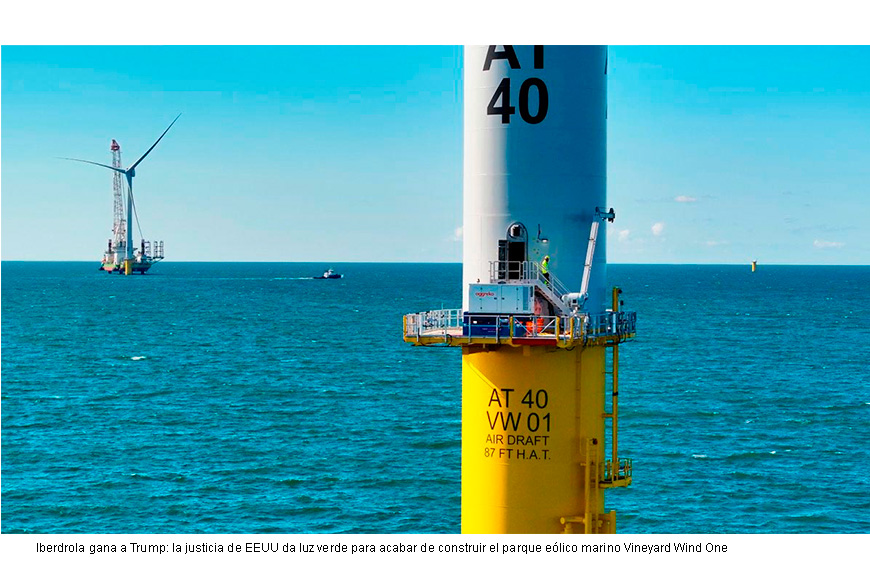 Iberdrola gana a Trump: la justicia de EEUU da luz verde para acabar de construir el parque eólico marino Vineyard Wind One