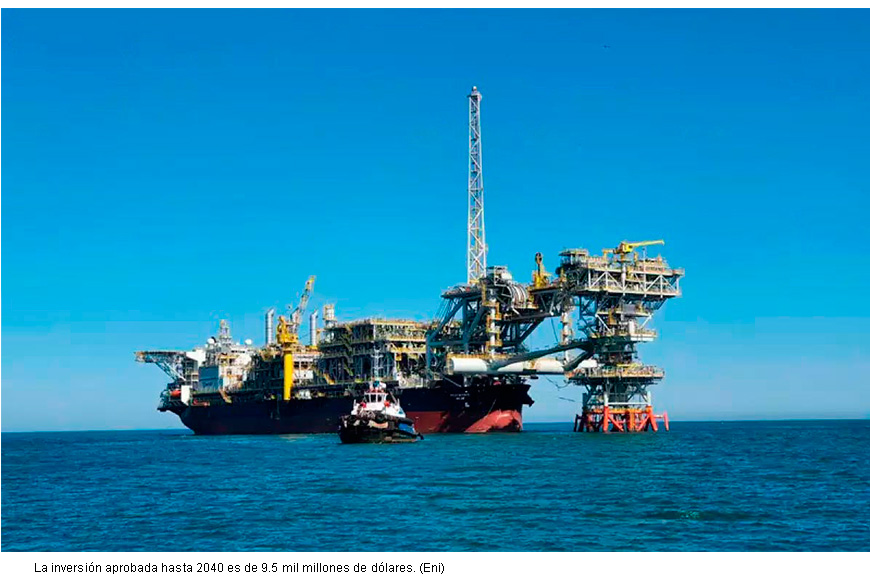 Eni lidera producción petrolera privada del país con un 90%